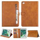 For iPad Mini 1 / 2 / 3 / 4 / 5 Tablet Fashion Calf Texture Zipper Horizontal Flip Leather Case with Stand & Card Slots & Wallet & Wake-up / Sleep Function(Brown) - 1