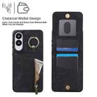 For Samsung Galaxy S25 Edge 5G Retro Ring and Zipper RFID Card Slot Phone Case(Black) - 3