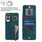 For Samsung Galaxy S25 Edge 5G Retro Ring and Zipper RFID Card Slot Phone Case(Green) - 3