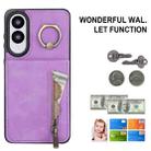 For Samsung Galaxy S25 Edge 5G Retro Ring and Zipper RFID Card Slot Phone Case(Purple) - 2