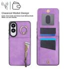 For Samsung Galaxy S25 Edge 5G Retro Ring and Zipper RFID Card Slot Phone Case(Purple) - 3