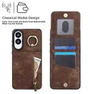 For Samsung Galaxy S25 Edge 5G Retro Ring and Zipper RFID Card Slot Phone Case(Brown) - 3