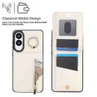 For Samsung Galaxy S25 Edge 5G Retro Ring and Zipper RFID Card Slot Phone Case(Beige) - 3