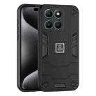For Honor X6a 2 in 1 Shockproof Phone Case(Black) - 1