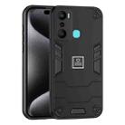 For Infinix Hot 20i 2 in 1 Shockproof Phone Case(Black) - 1