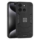 For Infinix Smart 7 2 in 1 Shockproof Phone Case(Black) - 1