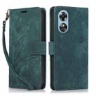 For OPPO A17 / A17K Orchid Butterfly Embossed Leather Phone Case(Green) - 1