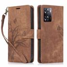 For OPPO A57 4G / A57S Orchid Butterfly Embossed Leather Phone Case(Brown) - 1