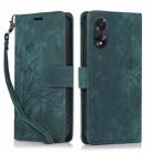 For OPPO A58 4G Orchid Butterfly Embossed Leather Phone Case(Green) - 1