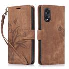 For OPPO A78 4G Orchid Butterfly Embossed Leather Phone Case(Brown) - 1