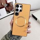 For Samsung Galaxy S25 Ultra 5G Magsafe Magnetic Ring Cloth Texture Phone Case(Orange) - 1