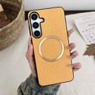 For Samsung Galaxy S25+ 5G Magsafe Magnetic Ring Cloth Texture Phone Case(Orange) - 1