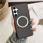 For Samsung Galaxy S25+ 5G Magsafe Magnetic Ring Cloth Texture Phone Case(Grey) - 1