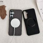 For Samsung Galaxy S25+ 5G Magsafe Magnetic Ring Cloth Texture Phone Case(Grey) - 3