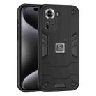 For OPPO Reno11 Global 2 in 1 Shockproof Phone Case(Black) - 1