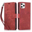 For iPhone 12 Pro Max Orchid Butterfly Embossed Leather Phone Case(Red) - 1