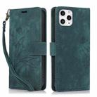 For iPhone 11 Pro Orchid Butterfly Embossed Leather Phone Case(Green) - 1