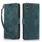 For iPhone XS Max Orchid Butterfly Embossed Leather Phone Case(Green) - 1