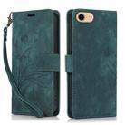 For iPhone 7 / 8 / SE 2022 Orchid Butterfly Embossed Leather Phone Case(Green) - 1