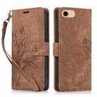 For iPhone 7 / 8 / SE 2022 Orchid Butterfly Embossed Leather Phone Case(Brown) - 1