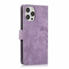 For iPhone 16 Pro Max Orchid Butterfly Embossed Leather Phone Case(Purple) - 3