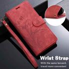 For iPhone 16 Pro Max Orchid Butterfly Embossed Leather Phone Case(Red) - 2