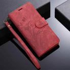 For iPhone 16 Orchid Butterfly Embossed Leather Phone Case(Red) - 2