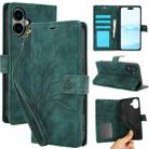 For iPhone 16 Plus Orchid Butterfly Embossed Leather Phone Case(Green) - 1