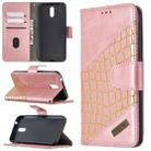For Nokia 2.3 Matching Color Crocodile Texture Horizontal Flip PU Leather Case with Wallet & Holder & Card Slots(Rose Gold) - 1