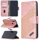 For Xiaomi Redmi 7 Matching Color Crocodile Texture Horizontal Flip PU Leather Case with Wallet & Holder & Card Slots(Rose Gold) - 1