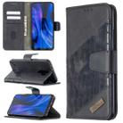 For Xiaomi Redmi 9 Matching Color Crocodile Texture Horizontal Flip PU Leather Case with Wallet & Holder & Card Slots(Black) - 1