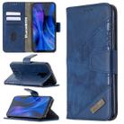 For Xiaomi Redmi 9 Matching Color Crocodile Texture Horizontal Flip PU Leather Case with Wallet & Holder & Card Slots(Blue) - 1