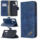 For Xiaomi Redmi Note 8T Matching Color Crocodile Texture Horizontal Flip PU Leather Case with Wallet & Holder & Card Slots(Blue) - 1