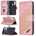 For Xiaomi Redmi Note 8T Matching Color Crocodile Texture Horizontal Flip PU Leather Case with Wallet & Holder & Card Slots(Rose Gold) - 1