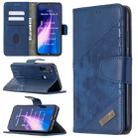 For Xiaomi Redmi Note 8 Matching Color Crocodile Texture Horizontal Flip PU Leather Case with Wallet & Holder & Card Slots(Blue) - 1