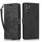 For Samsung Galaxy S23 5G Orchid Butterfly Embossed Leather Phone Case(Black) - 1