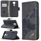 For Xiaomi Redmi  Note 9 Matching Color Crocodile Texture Horizontal Flip PU Leather Case with Wallet & Holder & Card Slots(Black) - 1