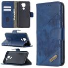 For Xiaomi Redmi  Note 9 Matching Color Crocodile Texture Horizontal Flip PU Leather Case with Wallet & Holder & Card Slots(Blue) - 1