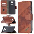 For Xiaomi Redmi  Note 9 Matching Color Crocodile Texture Horizontal Flip PU Leather Case with Wallet & Holder & Card Slots(Brown) - 1