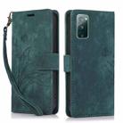 For Samsung Galaxy S20 FE Orchid Butterfly Embossed Leather Phone Case(Green) - 1