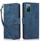 For Samsung Galaxy S20 FE Orchid Butterfly Embossed Leather Phone Case(Blue) - 1