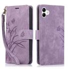 For Samsung Galaxy A04 / A04s Orchid Butterfly Embossed Leather Phone Case(Purple) - 1