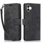 For Samsung Galaxy A05 4G Orchid Butterfly Embossed Leather Phone Case(Black) - 1