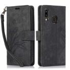 For Samsung Galaxy A20e / A10e Orchid Butterfly Embossed Leather Phone Case(Black) - 1