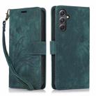 For Samsung Galaxy A24 4G Global Orchid Butterfly Embossed Leather Phone Case(Green) - 1