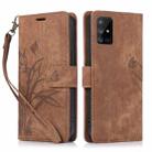 For Samsung Galaxy A51 4G Orchid Butterfly Embossed Leather Phone Case(Brown) - 1