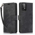 For Samsung Galaxy A72 4G/5G Orchid Butterfly Embossed Leather Phone Case(Black) - 1