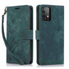 For Samsung Galaxy A72 4G/5G Orchid Butterfly Embossed Leather Phone Case(Green) - 1