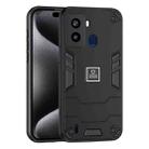 For Tecno Pop 6 2 in 1 Shockproof Phone Case(Black) - 1