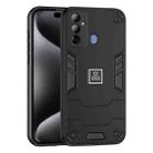 For Tecno Pop 6 Go 2 in 1 Shockproof Phone Case(Black) - 1